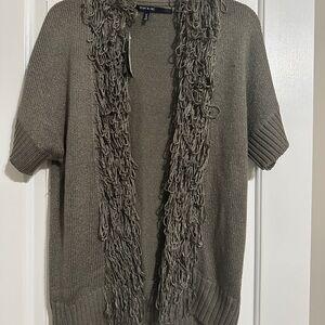 Ladies mac & jac Khaki Cardigan with Textured Trim